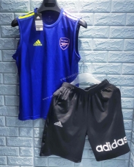 2021-2022 Arsenal Blue Thailand Soccer Training Vest  Uniform-DD3
