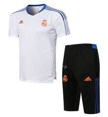 (Cropped trousers)2021-2022 Real Madrid White Short-Sleeve Thailand Soccer Tracksuit-815