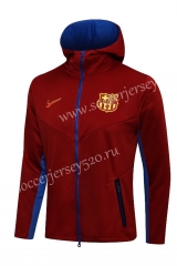 2021-2022 Barcelona Maroon Thailand Soccer Jacket With Hat-815