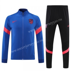 2021-2022 Atletico Madrid Blue Thailand Soccer Jacket Uniform