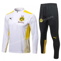 2021-2022 Borussia Dortmund White Thailand Soccer Tracksuit-815
