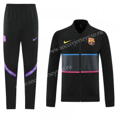 Player Version 2021-2022 Barcelona Black&Grey Thailand Soccer Jacket Uniform-LH