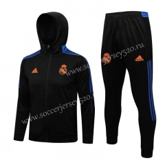 2021-2022 Real Madrid Black Thailand Jacket Uniform With Hat-815
