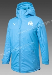 2021-2022 Olympique Marseille Blue Cotton Coats With Hat-GDP