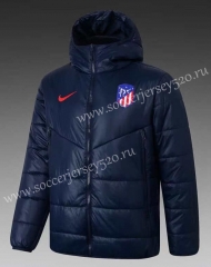 2021-2022 Atletico Madrid Blue Cotton Coats With Hat-GDP