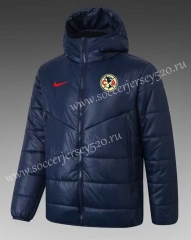 2021-2022 Club America Blue Cotton Coats With Hat-GDP