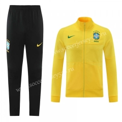 2021-2022 Brazil Yellow Thailand Soccer Jacket Uniform-LH