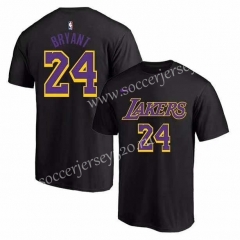 Los Angeles Lakers NBA Black #24 Cotton T Jersey-CS