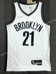 21-22 75th Anniversary Brooklyn Nets White #21 NBA Jersey-311