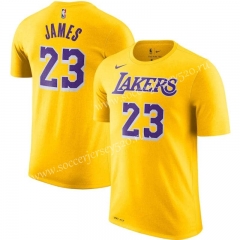 Los Angeles Lakers NBA Yellow #23 Cotton T Jersey-CS