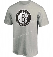 Brooklyn Nets NBA Grey Cotton T Jersey-CS