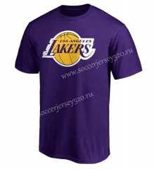 Los Angeles Lakers NBA Purple Cotton T Jersey-CS