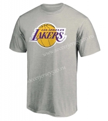 Los Angeles Lakers NBA Grey Cotton T Jersey-CS