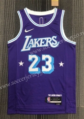 City Edition 21-22 75th Anniversary Los Angeles Lakers Purple #23 NBA Jersey-311