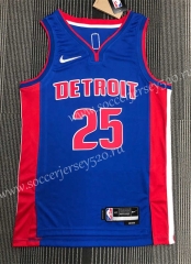 2021-2022 75th Anniversary Detroit Pistons Blue #25 NBA Jersey-311