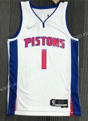 2021-2022 75th Anniversary Detroit Pistons White #1 NBA Jersey-311