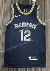 City Version 2021-2022 Memphis Grizzlies Black #12 NBA Jersey-311