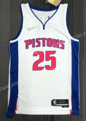 2021-2022 75th Anniversary Detroit Pistons White #25 NBA Jersey-311