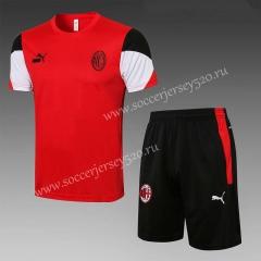 2021-2022 AC Milan Red（Color Matching Sleeves）Thailand Training Soccer Uniform-815