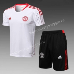 2021-2022 Manchester United White Thailand Training Soccer Uniform-815