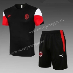 2021-2022 AC Milan Black（Color Matching Sleeves）Thailand Training Soccer Uniform-815