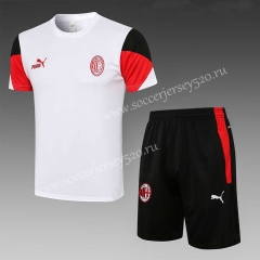 2021-2022 AC Milan White（Color Matching Sleeves）Thailand Training Soccer Uniform-815