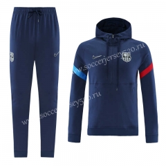 2021-2022 Barcelona Royal Blue Thailand Soccer Tracksuit With Hat-LH