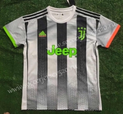 Retro Version 19-20 Juventus Black&White Thailand Soccer Jersey AAA-817