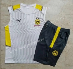 2021-2022 Borussia Dortmund White（Pad Printing）Thailand Training Soccer Vest Uniform-815
