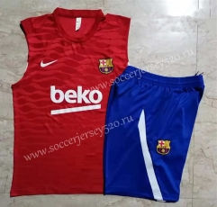 2021-2022 Barcelona Red(Pad Printing）Thailand Training Soccer Vest Uniform-815