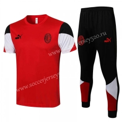 2021-2022 AC Milan Red Short-Sleeved Thailand Soccer Tracksuit-815