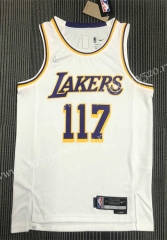 X-BOX Signed Version 21-22 75th Anniversary Los Angeles Lakers White #117 NBA Jersey-311