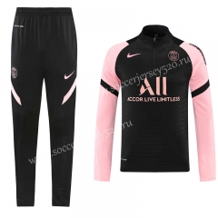 2021-2022 Paris SG Black&Pink Thailand Soccer Tracksuit-LH