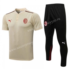 2021-2022 AC Milan Khaki Thailand Polo Uniform-815