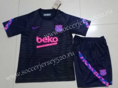 2021-2022 Barcelona Black Soccer Training Uniform-718