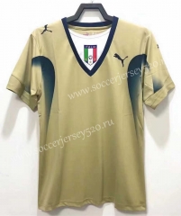 Retro Version 2006 Italy Goalkeeper Yellow Thailand Soccer Jersey AAA-503