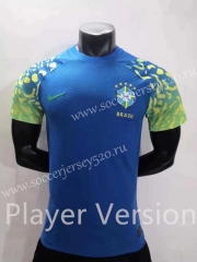 Player Version 2022-2023 Brazil Away Blue Thailand Soccer Jersey AAA-2016