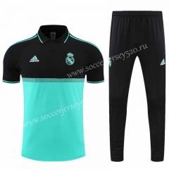 2021-2022 Real Madrid Black&Blue Thailand Polo Uniform-CS
