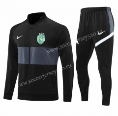 2021-2022 Sporting Clube de Portugal Black Thailand Soccer Jacket Unifrom-HR