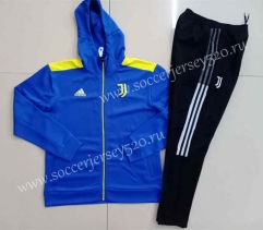 2021-2022 Juventus Blue Thailand Soccer Jacket Uniform With Hat-GPD