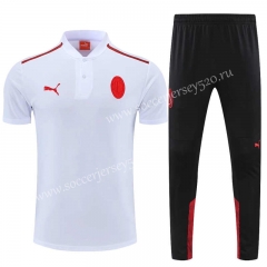 2021-2022 AC Milan White Thailand Polo Uniform-CS