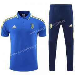 2021-2022 Juventus Blue Thailand Polo Uniform-CS