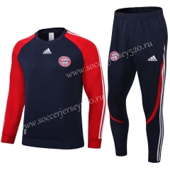 2022-2023 Bayern München Royal Blue(Red Sleeve) Thailand Soccer Tracksuit Uniform-411