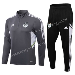 2022-2023 Algeria Grey Thailand Soccer Tracksuit Uniform-411