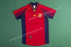 Retro Version 1998 Spain Home Red Thailand Soccer Jersey AAA