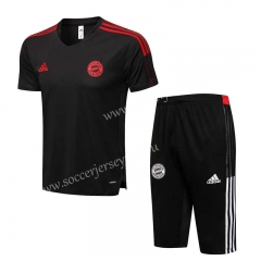 （Cropped Trousers）2021-2022 Bayern München Dark Grey Short-sleeved Thailand Soccer Tracksuit-815
