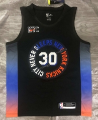 2021 City Version New York Knicks Black #30 NBA Jersey-311