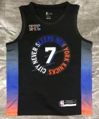 2021 City Version New York Knicks Black #7 NBA Jersey-311