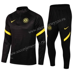 2021-2022 Chelsea Black Thailand Soccer Tracksuit Uniform-411
