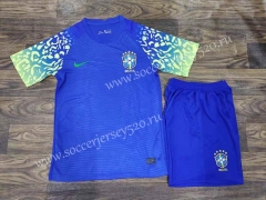 2022-2023 Brazil Away Blue Soccer Uniform-709